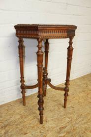 Walnut Louis XVI table with marble 19th century