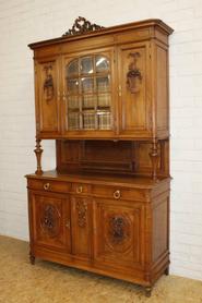 Solid walnut Louis XVI cabinet 19th century