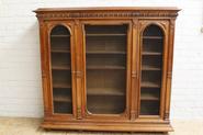 3 door walnut Henri II bookcase 19th century