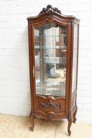 Walnut Louis XV display cabinet circa 1920