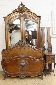 3pc walnut bombay Louis XV bedroom 19th century