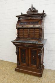 19th century walnut renaissance medicin cabinet