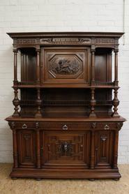 Walnut Henri II cabinet 19th century