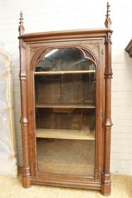 Single door oak gothic bookcase 19th century