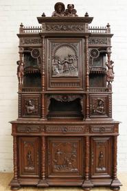 Exceptional figural breton cabinet 19th century