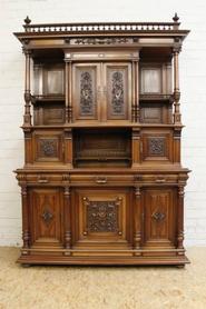 Walnut Henri II cabinet 19th century