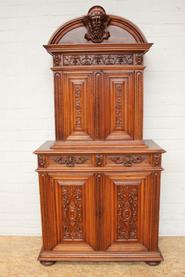 Walnut Henri II cabinet 19th century