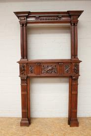 Walnut Henri II fire mantle 19th century