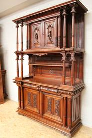 Walnut figural Henri II Cabinet 19th century