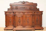 Walnut 4 door Henri II sideboard 19th century