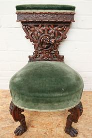 Oak hunt smokers chair 19th century