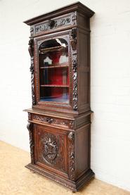 Oak narrow hunt cabinet 19th century