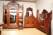 4 pc.solid walnut Louis XVI bedroom 19th century