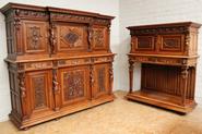 3 pc.Walnut figural Rennaisance dinig set 19th century 