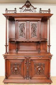 Walnut Henri II cabinet 19th century