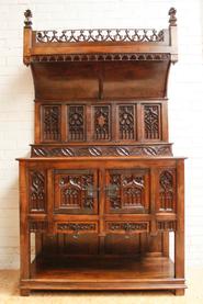 Walnut gothic cabinet 19th century