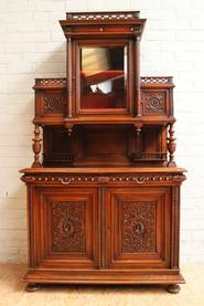 Walnut 5 doors Henri II cabinet 19th century