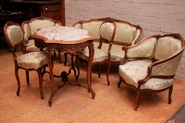 6 pc. Louis XV parlor set in walnut