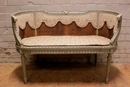 Louis XVI style Sofa set in paint wood, France 19th century