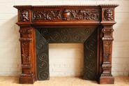 Walnut Henri II fire mantel 19th century