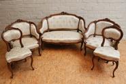 5 Pc. Walnut Louis XV sofa set 19th century