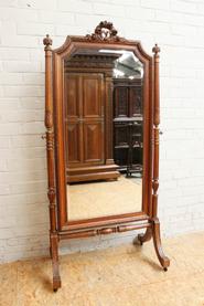 Walnut Louis XVI cheval mirror 19th century