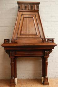 Walnut Henri II fire mantle 19th century