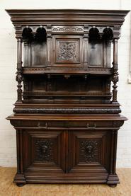 Walnut Henri II cabinet 19th century