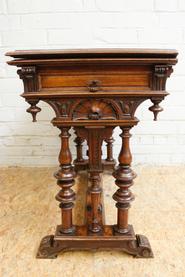 Walnut Henri II game table 19th century