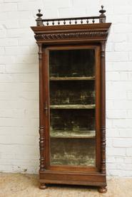 Walnut Henri II Display cabinet 19th century.