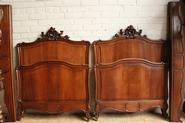 Pair walnut Louis XV beds 19th century