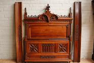 Walnut Gothic bed 19th century