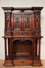 Walnut renaissance credenza  19th century