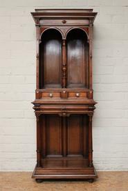 Walnut open Henri II credenza 19th century