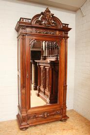 Walnut Henri II armoire 19th century