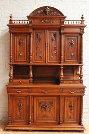 Walnut. Henri II cabinet 19th century