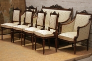 7 pc. Louis XVI sofa set in walnut