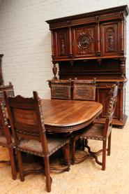 8 pc. Walnut Henri II dining set 19th  century