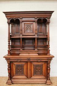 Walnut Henri II cabinet 19th century  62.5 w x 94 t x 25.5 d (inch)