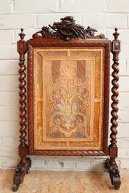 Oak Hunt fire screen 19th century