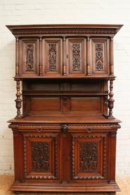 Nice quality walnut Henri II cabinet 19th C.