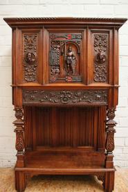 Little walnut Gothic credenza 19th century