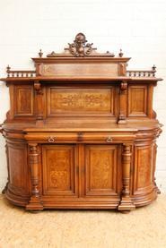 High quality, walnut dinning set with inlay stamped by the maker 19th century