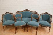 6 pc. walnut Louis XV sofa set 19th century