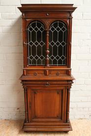 Little walnut Henri II cabinet 19th century