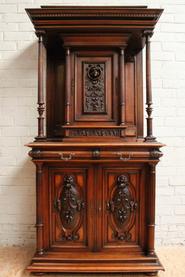 Henri II walnut cabinet 19th C.