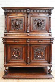 Walnut Henri II cabinet 19th - C.