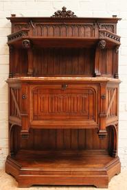 Walnut Gothis server with marble top 19th century