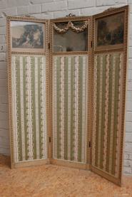 Painted Louis XVI folding screen 19th century