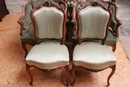 Louis XV style Sofa set in Walnut, France 19th century